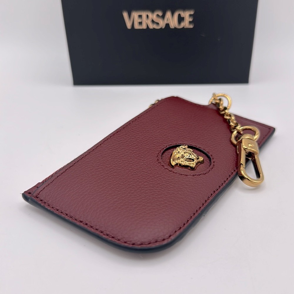 ‼️SOLD‼️VERSACE Grained Calfskin La Medusa Zip Card Case - Picture 6 of 11